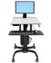 Ergotron Sit-Stand Workstation WorkFit-C (24-215-085)25in lift (63cm), phenolic top &amp; steel frame, black/grey, mobile cart base, stowable keyboard tray, cable management box, VESA 100/75
